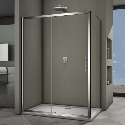 Душевой угол Veconi Rovigo RV-063, 1600x800x1900 хром, стекло прозрачное