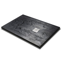 Душевой поддон Veconi Tezeo stone TZW-21B, 1200x800x30, искусственный камень, чёрный