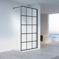 Душевая перегородка Veconi Korato KR-80, 1000x2000, черный, стекло прозрачное