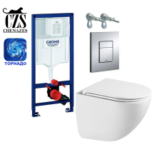 Инсталляция Grohe Rapid SL 38772001 с унитазом Chenazes Панда/Panda торнадо 3.0 Комплект Chenazes 5.1.1
