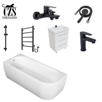 Ванная комната комплект Chenazes 4500 чёрный с электрическим полотенцесушителем.