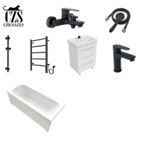 Ванная комната комплект Chenazes 4200 чёрный с электрическим полотенцесушителем.