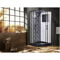 Душевая полукруглая 100х100х210 кабина с крышей ESB-100CR.