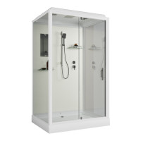 Душевая кабина Niagara Standart ST120/90/15Q 120х90х200 прямоугольник,поддон 15см,распашная,проф.белый,с крышей
