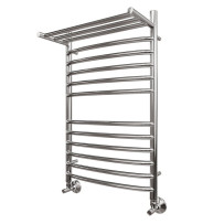 Полотенцесушитель 400x800 водяной Point Альфа PN05148SP П11 с полкой, хром