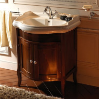 Раковина с тумбой Kerasan Retro с дверцами (69 см) орех