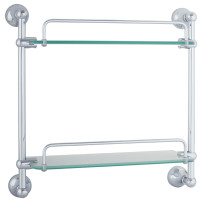 Полка 2-х уровневая Veragio Gialetta VR.GIL-6412.CR (35 см) (стекло)